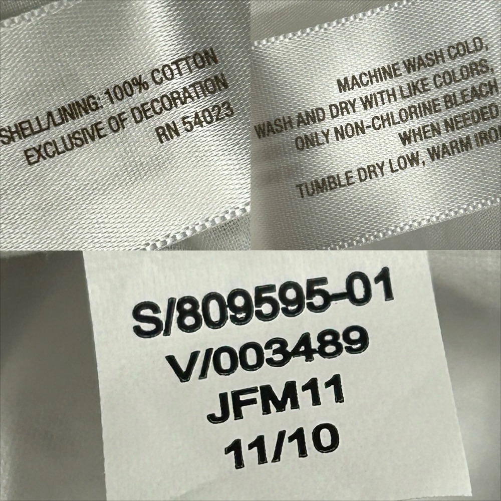 Old Navy Women Y2k Babydoll Eyelet Dress L Ruffle Smocked White Coquette NWT - Picture 8 of 8